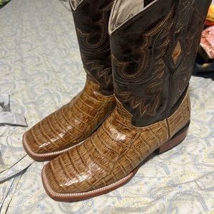 JB Dillon Caiman Belly Men’s Square Toe Boots